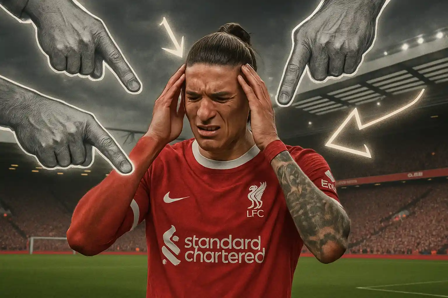 Áp lực bủa vây Darwin Nunez trên sân Anfield