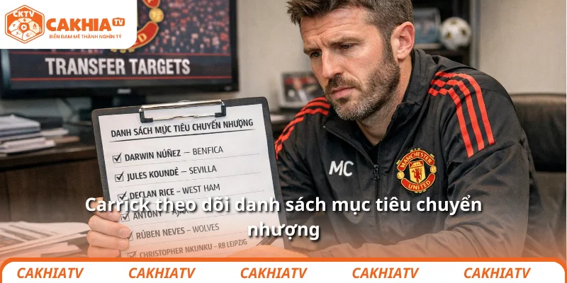 Carrick theo dõi danh sách mục tiêu chuyển nhượng